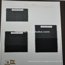 Súper 130s traje de seda mezcla de lana tejido 245 g / m, blanco y negro en stock para servicio a medida